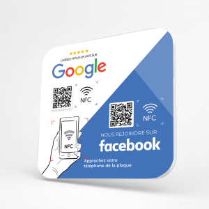 Plaque NFC Duo Google/Facebook