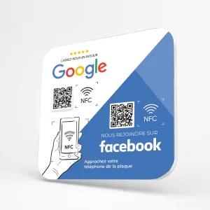 Plaque NFC Duo Google/Facebook