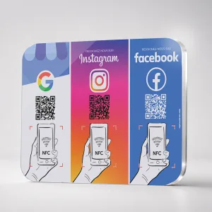 Plaque NFC Trio Google/Instagram/Facebook