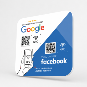 Duo NFC-bordje Google/Facebook