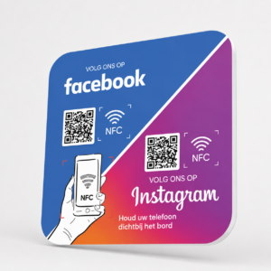 Instagram/Facebook NFC-bordje