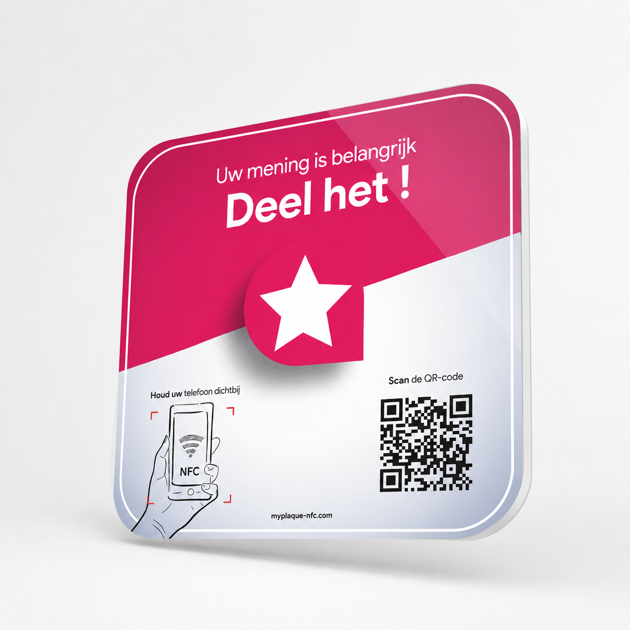 NFC-bordje voor Immodvisor-beoordelingen