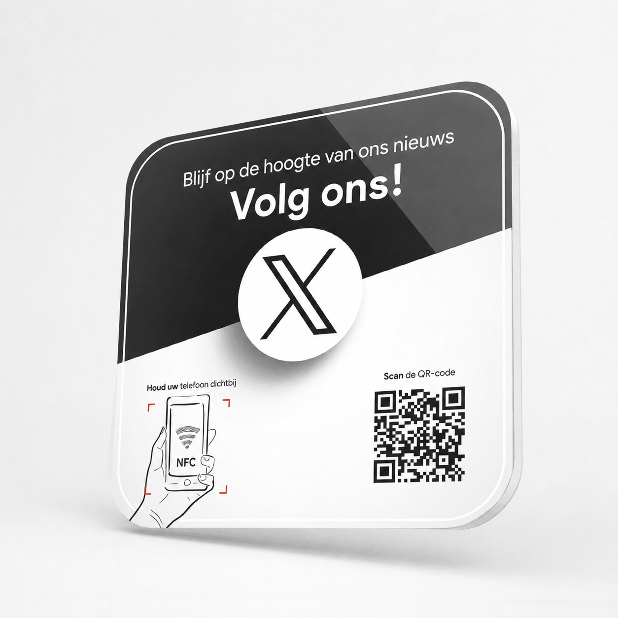 X (Twitter) NFC-bordje