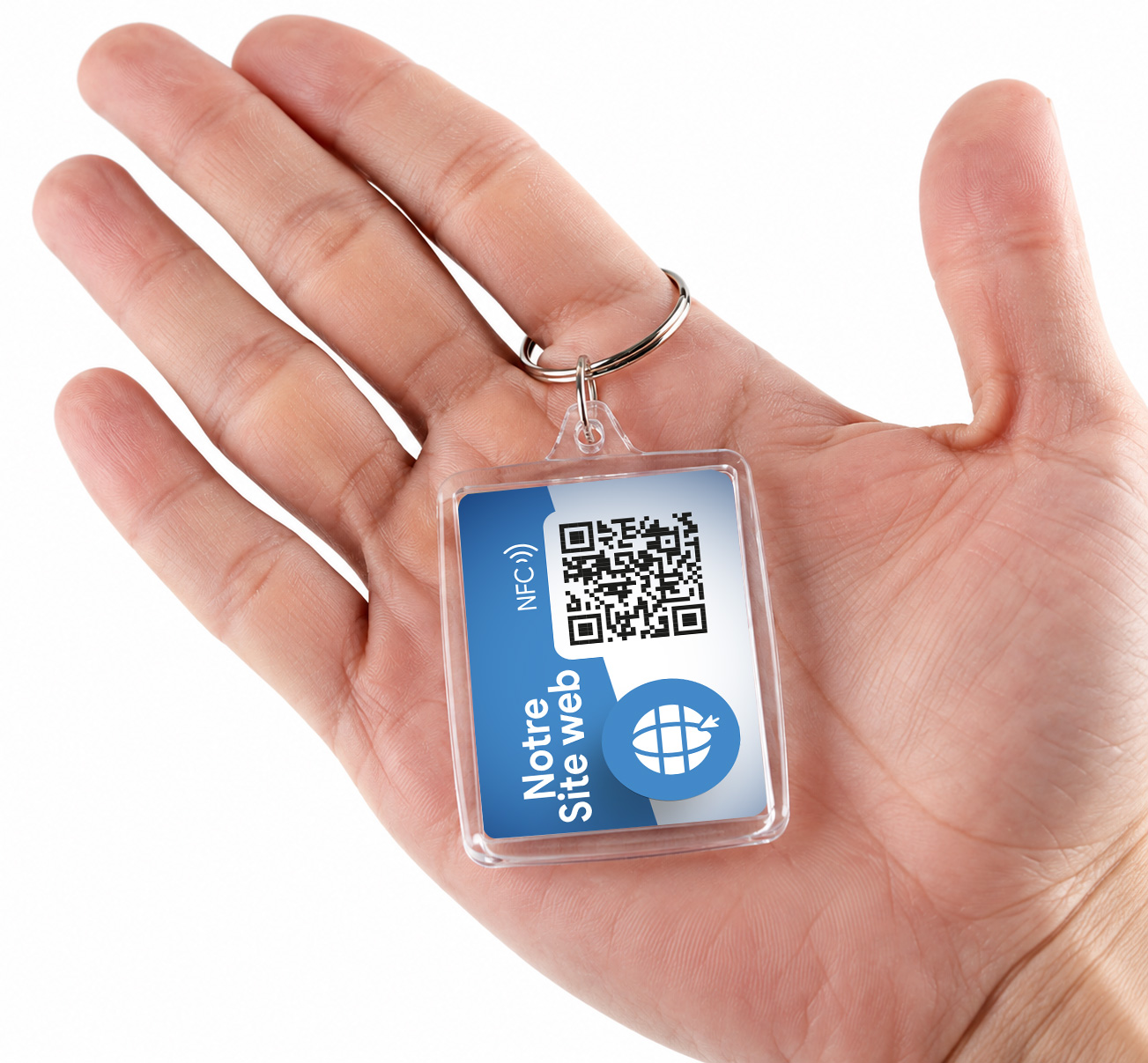 porte-clé NFC site internet avec QR code