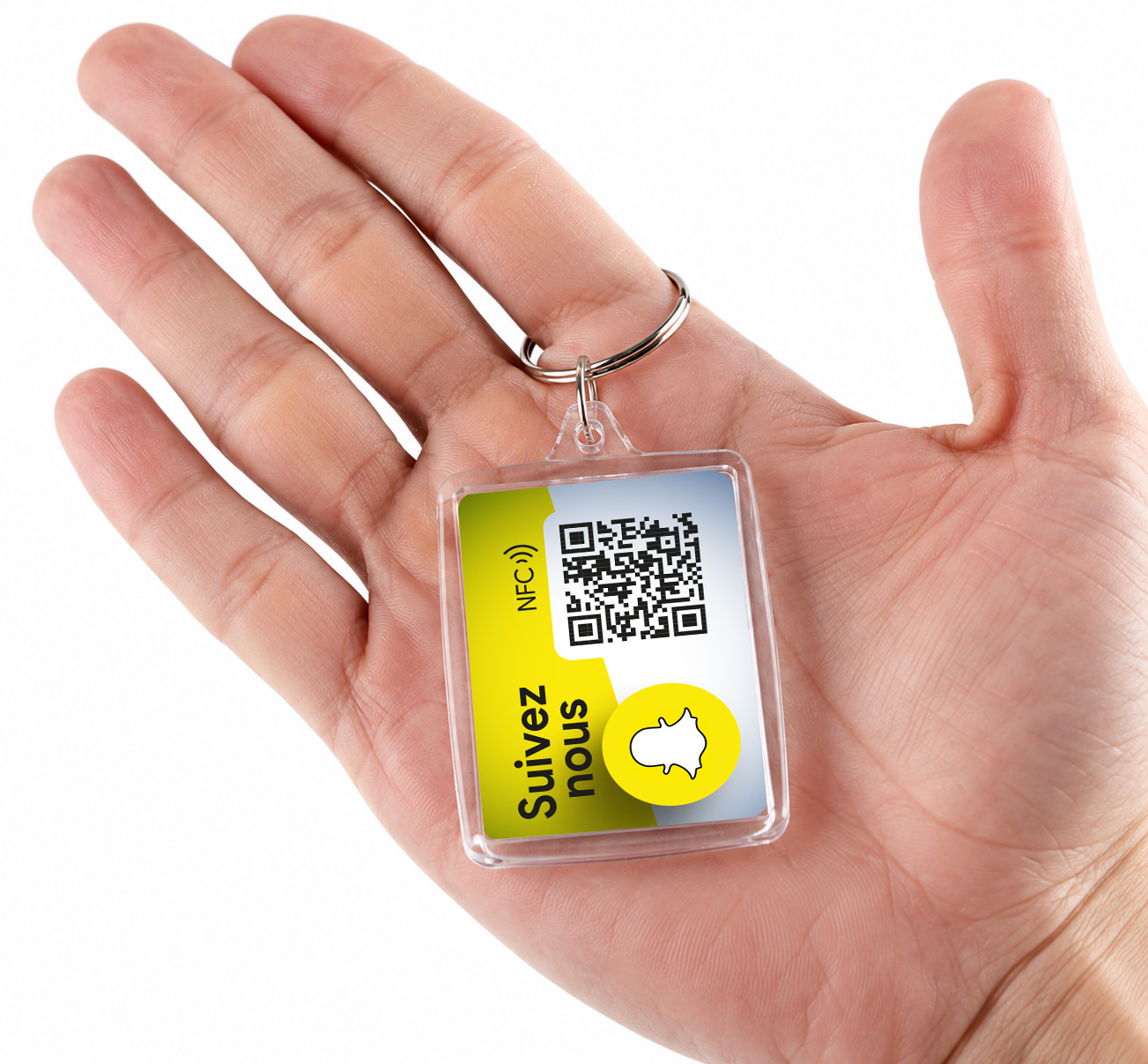 porte-clé NFC Snapchat avec QR code