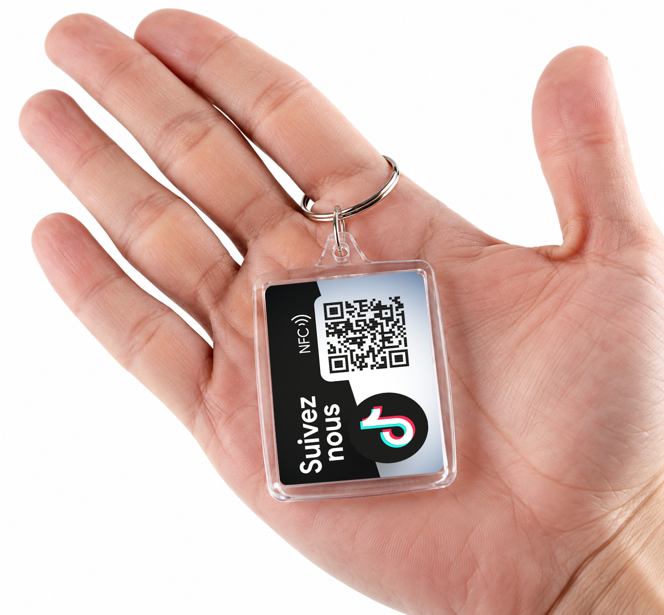 porte-clé NFC TikTok avec QR code